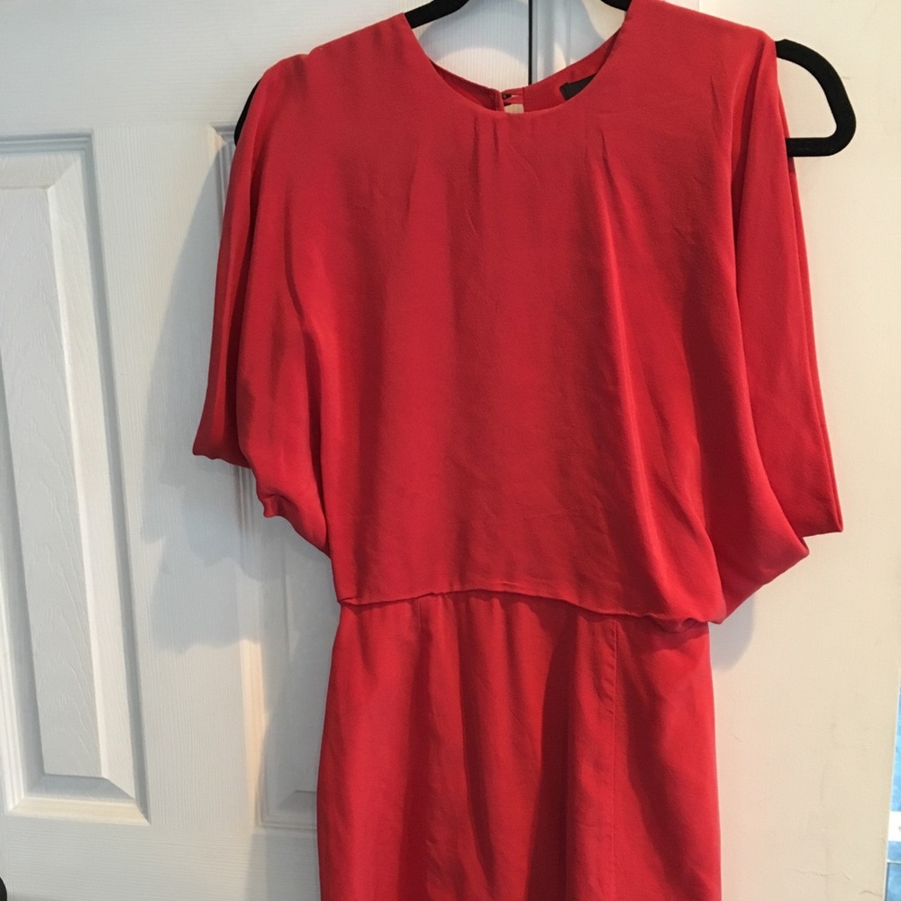 Wren red silk dress with open back